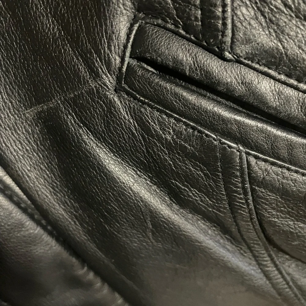 Wilsons Thinsulate Black Leather Bomber Jacket Sz L - Picture 13 of 13